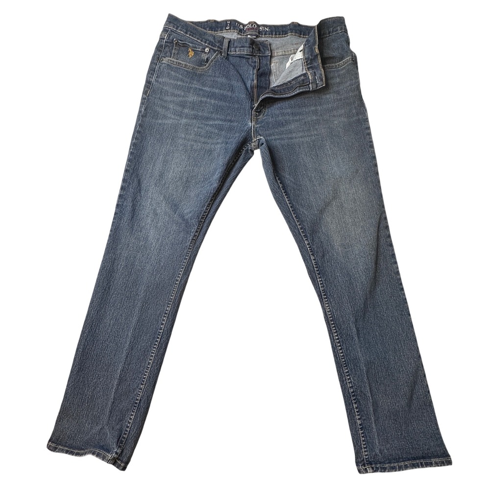 U.S. Polo Assn. Jeans Mens 40x32(39x29) Blue Denim Activate Stretch Straight Leg